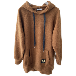 Sweater Teddystof Oversized Camel